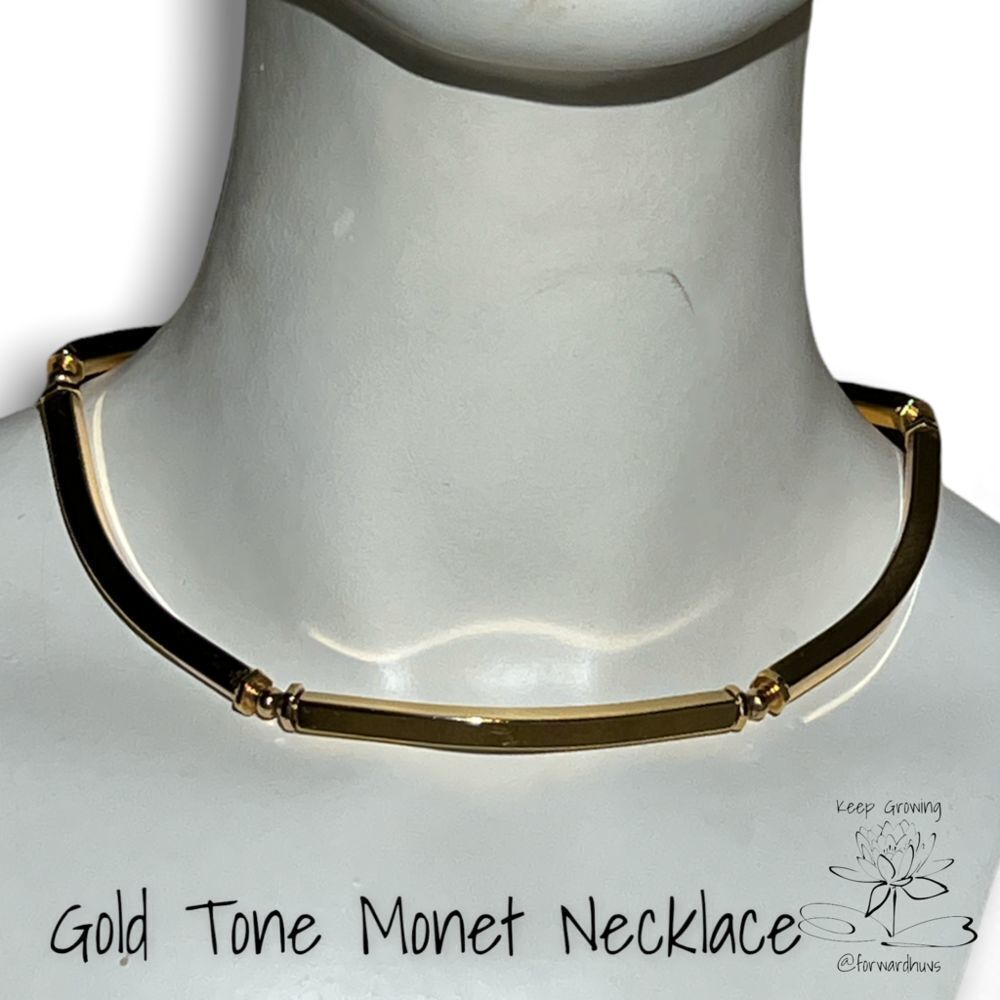 Monet Gold Tone Necklace | Elegant Sections Design
